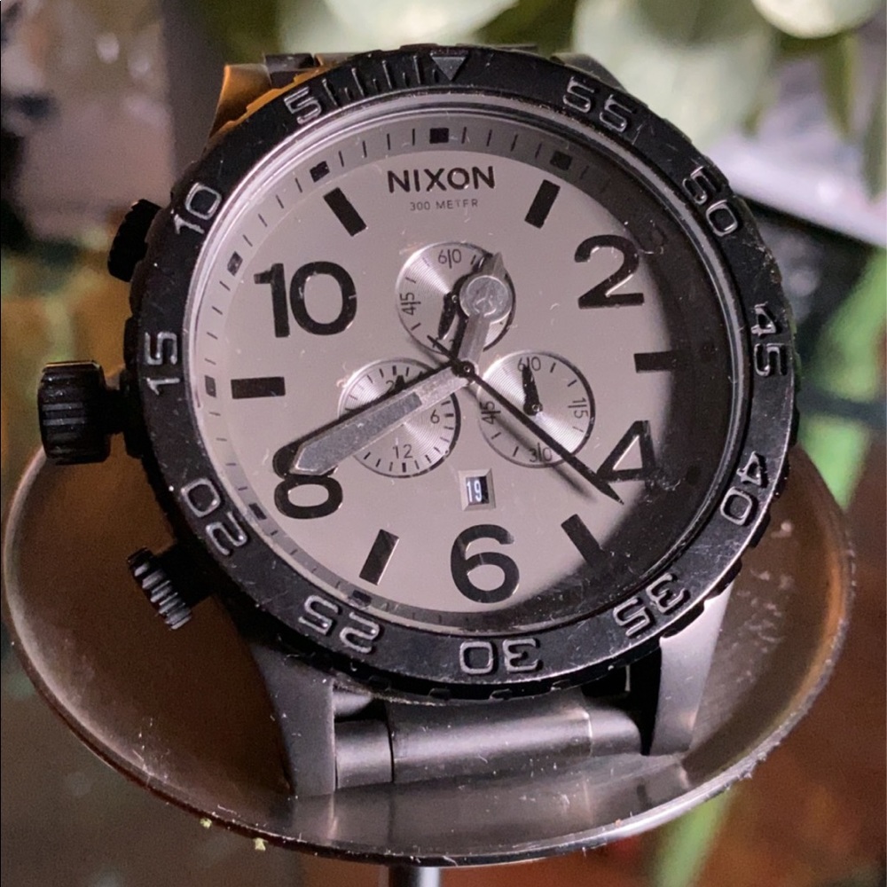 NIXON 51-30 Chrono Gunmetal Watch. Matte black.